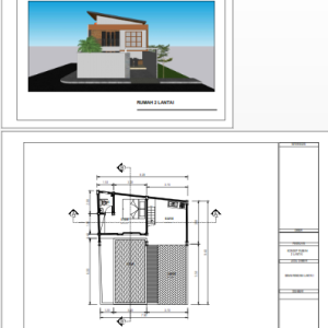 Desain Rumah Tinggal Ukuran 8 x 10 m (2 Lantai)